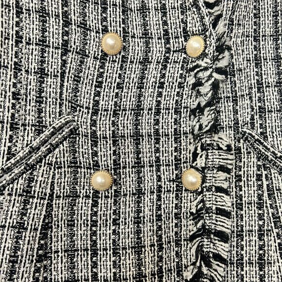 NOBL Ladies Size lg Black And White Blazer - Picture 3 of 6